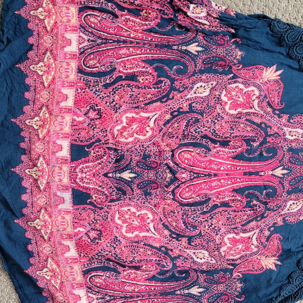 FREE PEOPLE Shea Printed Paisley Hivh Neck Slip Dress, Size XS - Picture 7 of 14